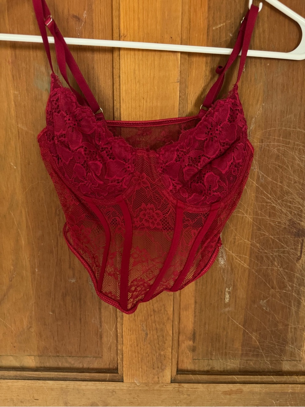 SHEIN Red Lace tank Teddy - Juniors lace tank top size xxs